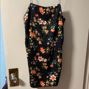 Sold Topshop Floral Mini Dress - Black and Multicolor